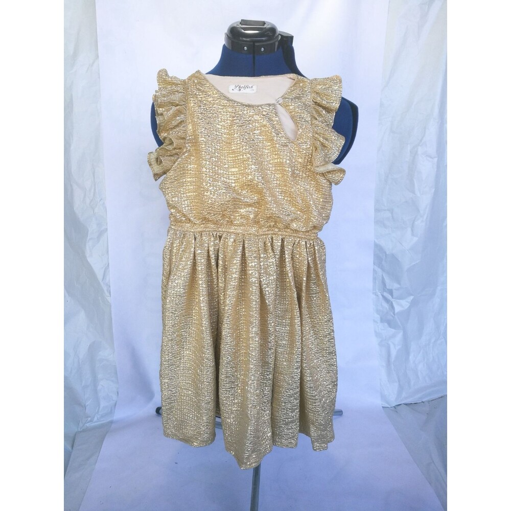 Solid gold dress sz 7/8 girl